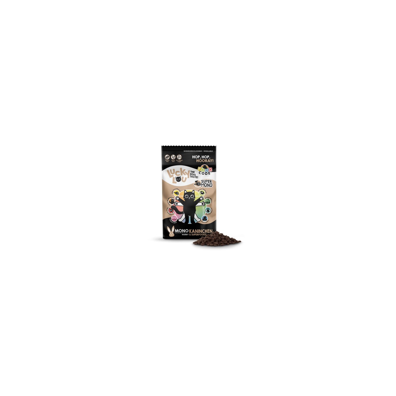 Lucky Lou Food Code Trockenfutter Katze Adult, Mono, Kaninchen 1,7kg