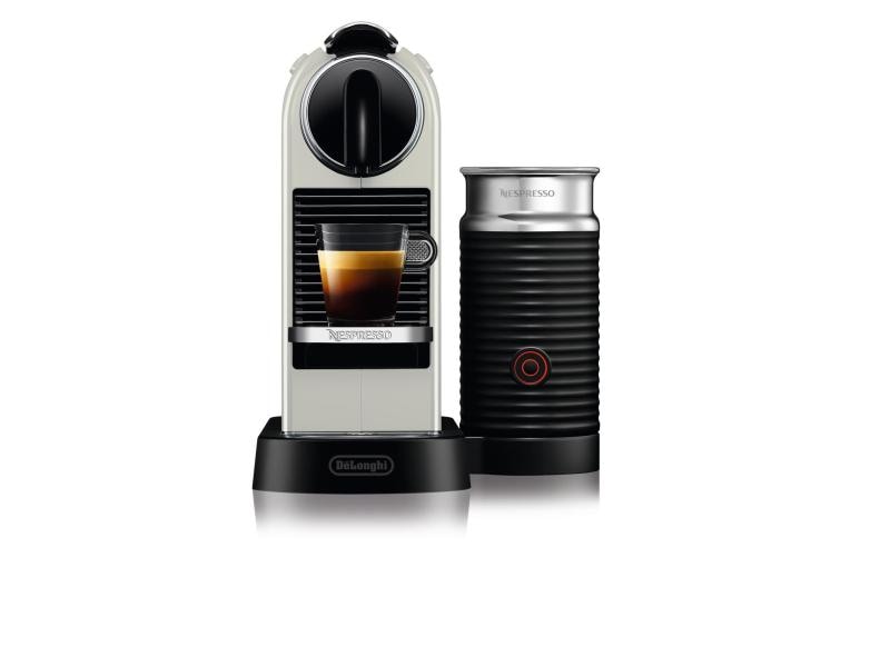 De'Longhi Kaffeemaschine Nespresso CitiZ & Milk EN267.WAE W Elegante Kapselmaschine der Original Line mit Aeroccino-Milchschäumer