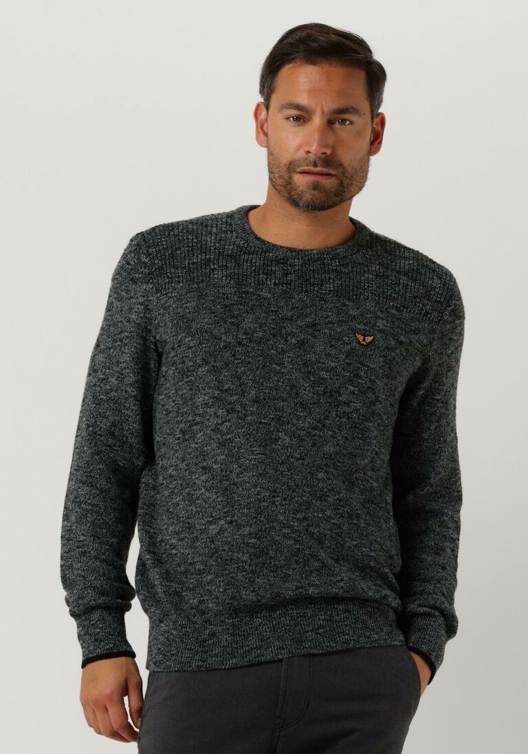 PME LEGEND groene pme legend trui r-neck cotton mouline