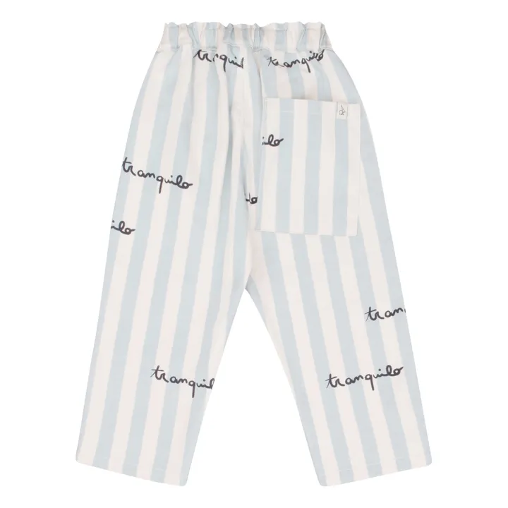 Bonnie & The Gang Pantalon Frits Rayé Coton Bio | Ecru