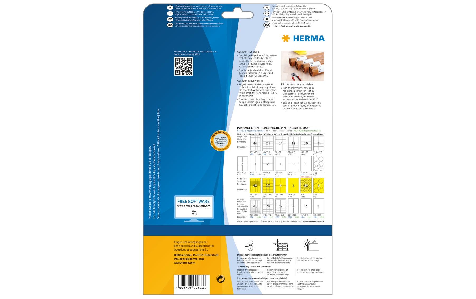 Outdoor-Etiketten 9533 99.1 x 42.3 mm, 120 EtikettenWetterfeste Etiketten