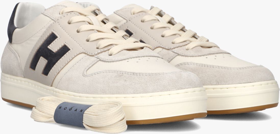 beige hogan lage sneakers h668 allacciato h banda