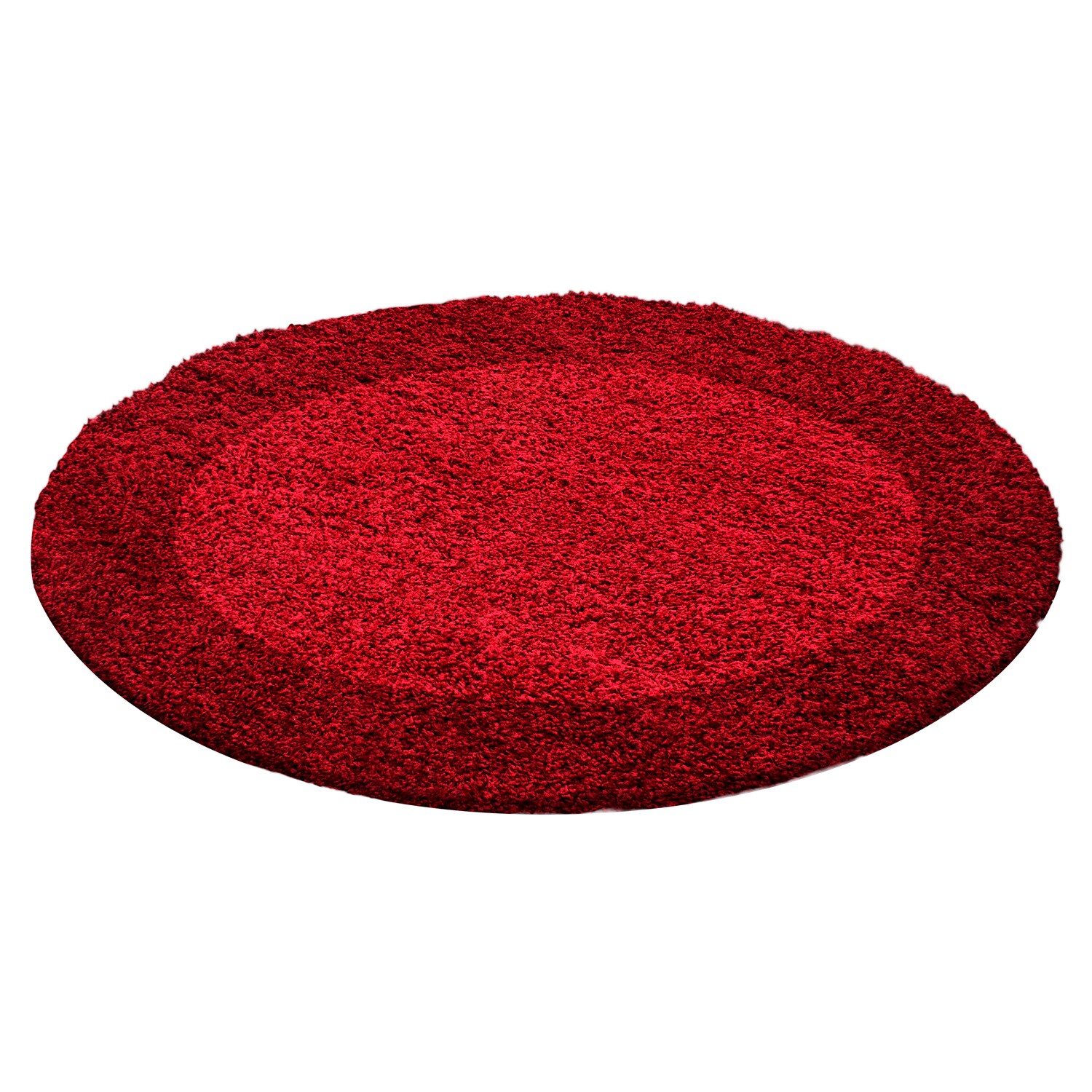 Wunderschöne Rund Bordüre Shaggy Hochflor Langflor Designer Teppich 2 Farbig