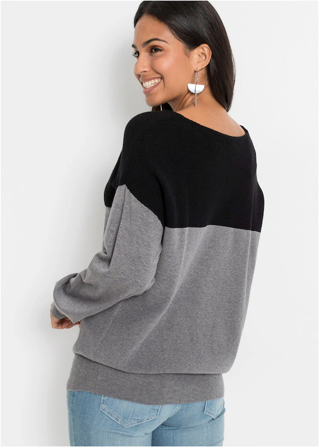 bonprix Strickpullover »Oversize-Pullover« aus Viskose, Polyamid und Polyester, mit U-Boot-Ausschnitt
