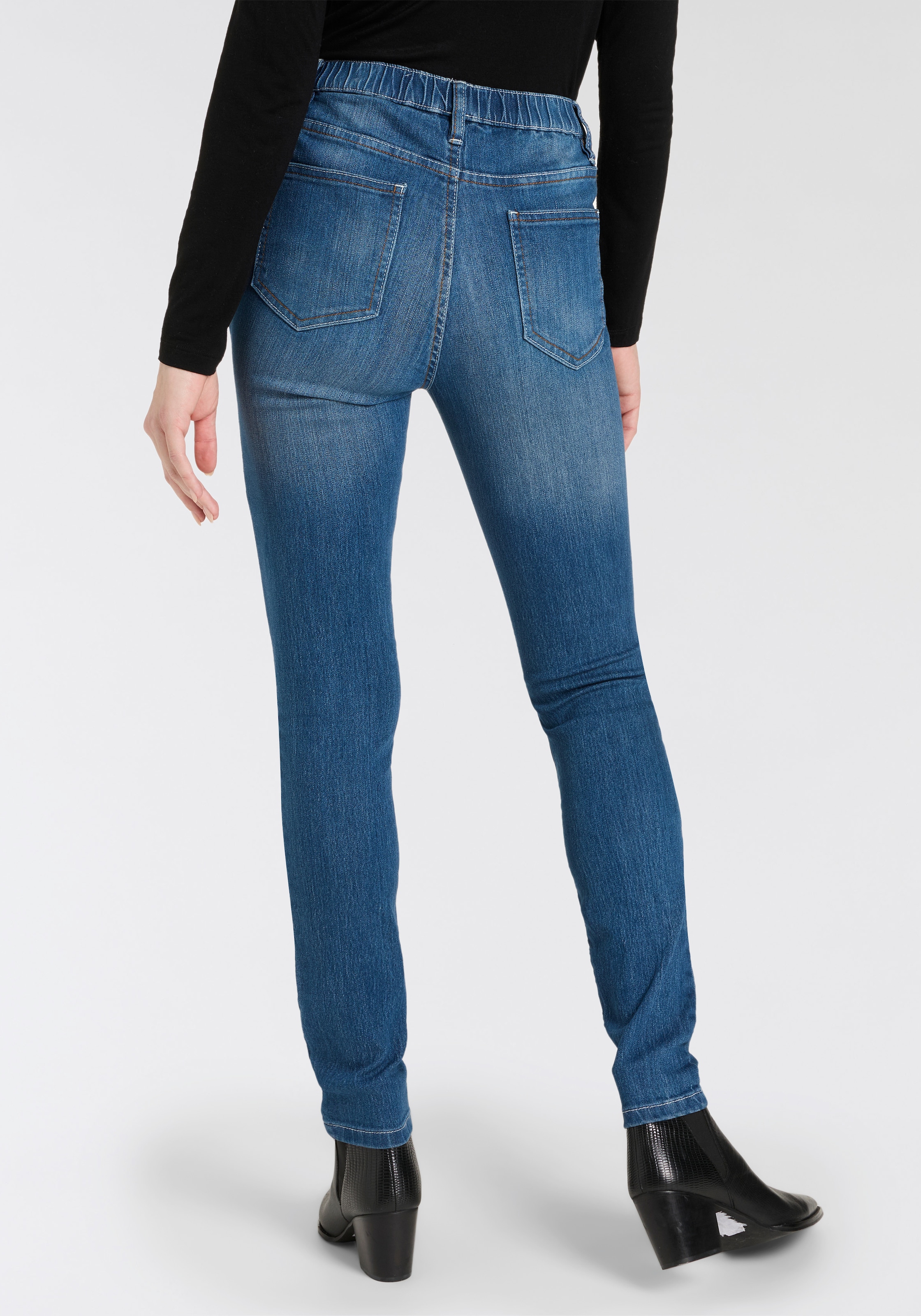 Arizona Jeansjeggings, 2er-Packer Packung, enge Passform,  Röhrenjeans,  Used-Look-Waschung,  hohe Leibhöhe