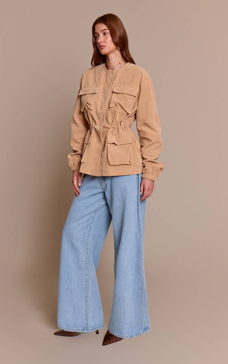 Sable Veste Structurée En Synthétique Avec Poches Détaillées Et Taille Ajustable