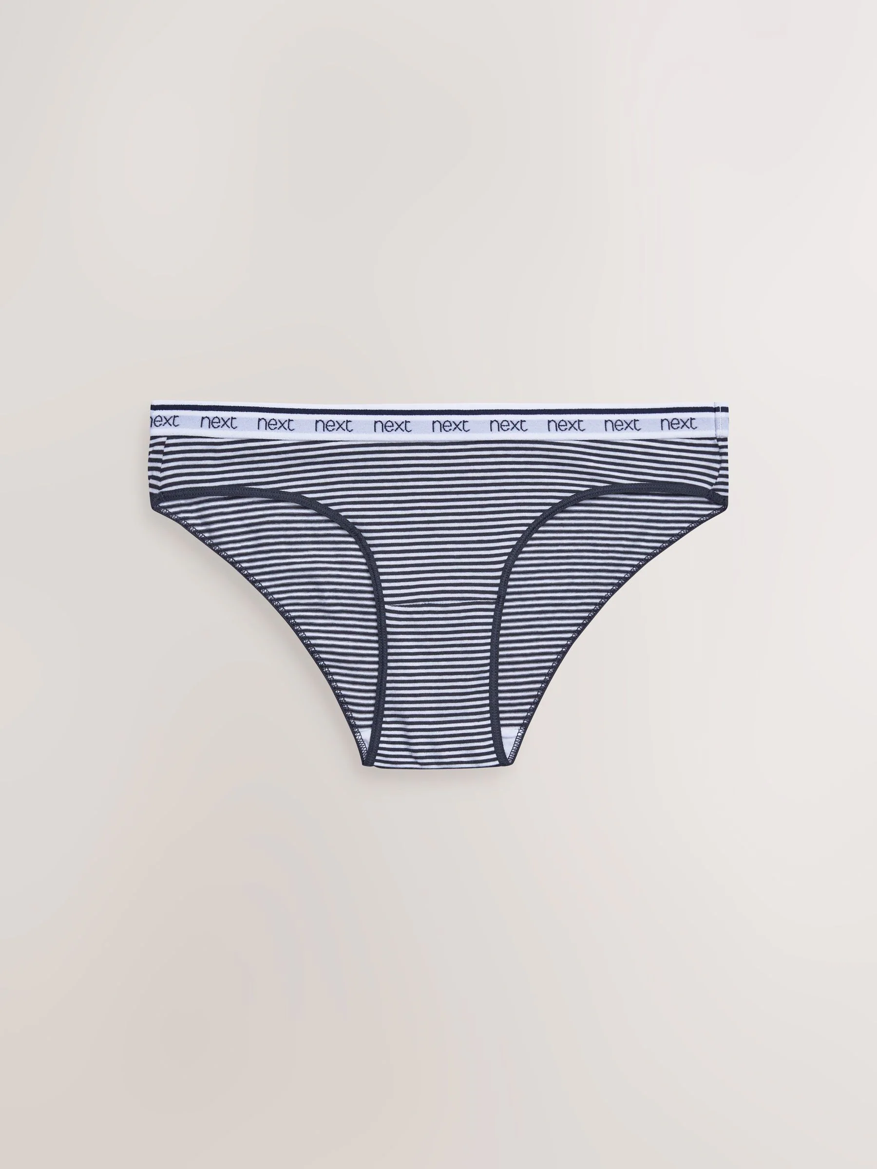 Roze/blauw gestreept - 4 Katoenen slipjes met logotailleband