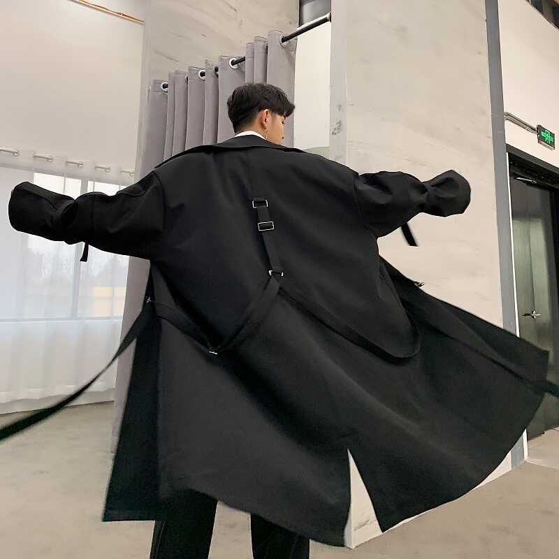 Bjorn - Trenchcoat met reverskraag, effen, knoopsluiting en lange mouwen