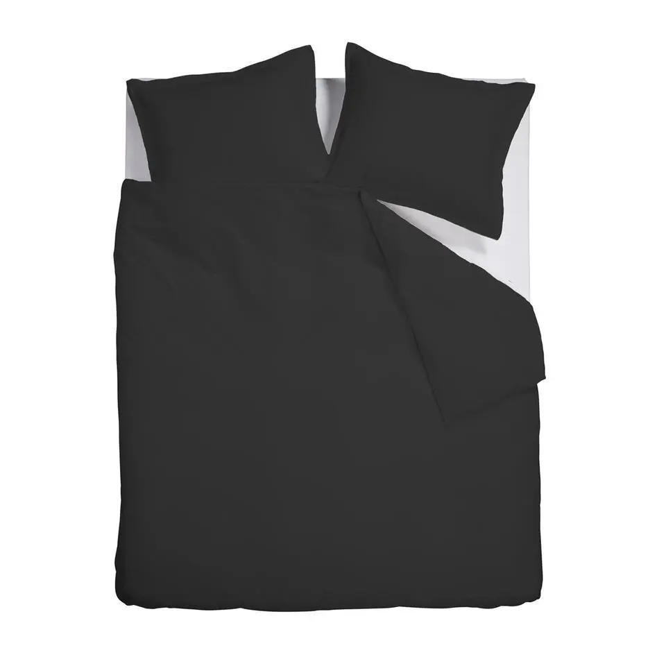 Ambiante Satin Uni dekbedovertrek - 240x200/220 - Zwart