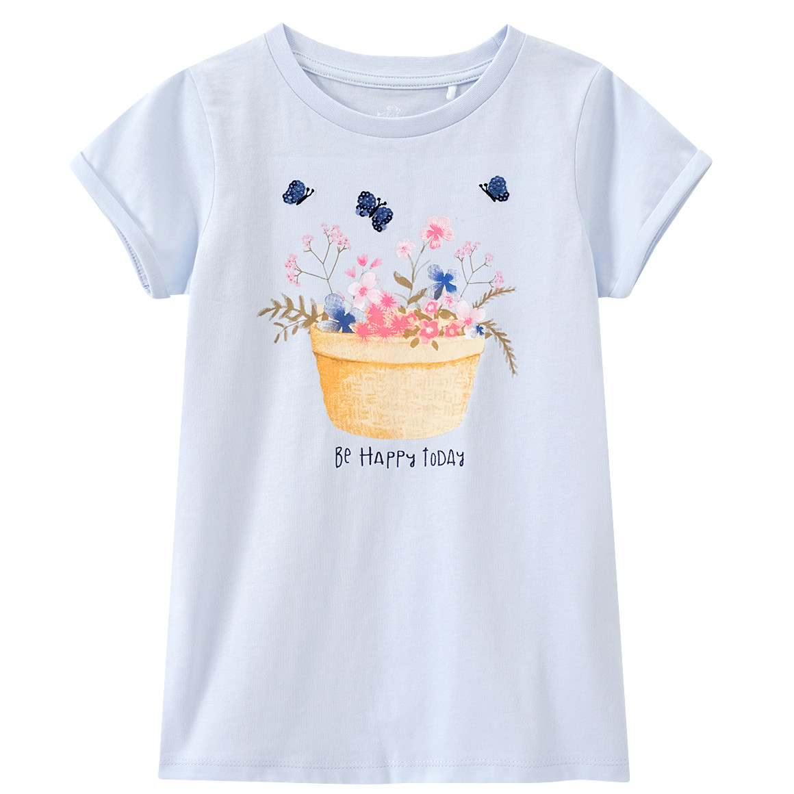 Topolino Mädchen T-Shirt mit Pailletten hellblau