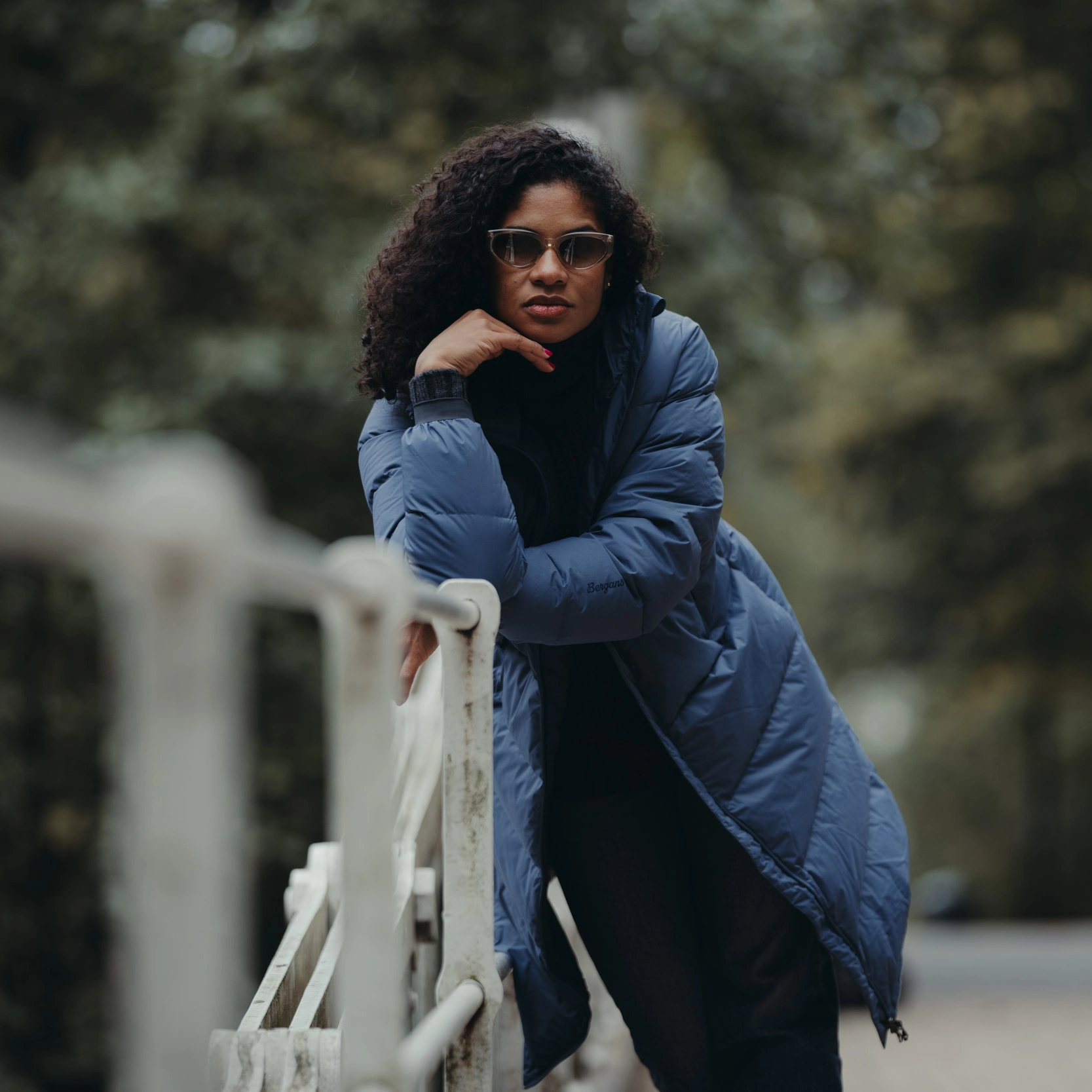 Urban Down Long Coat Women Granite Blue