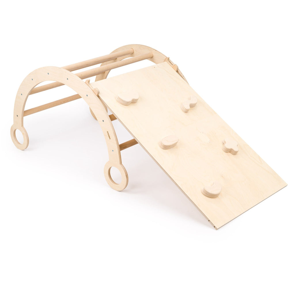 Køb Woobiboo Natural Montessori Wooden Rocker Med Slide-Climber M