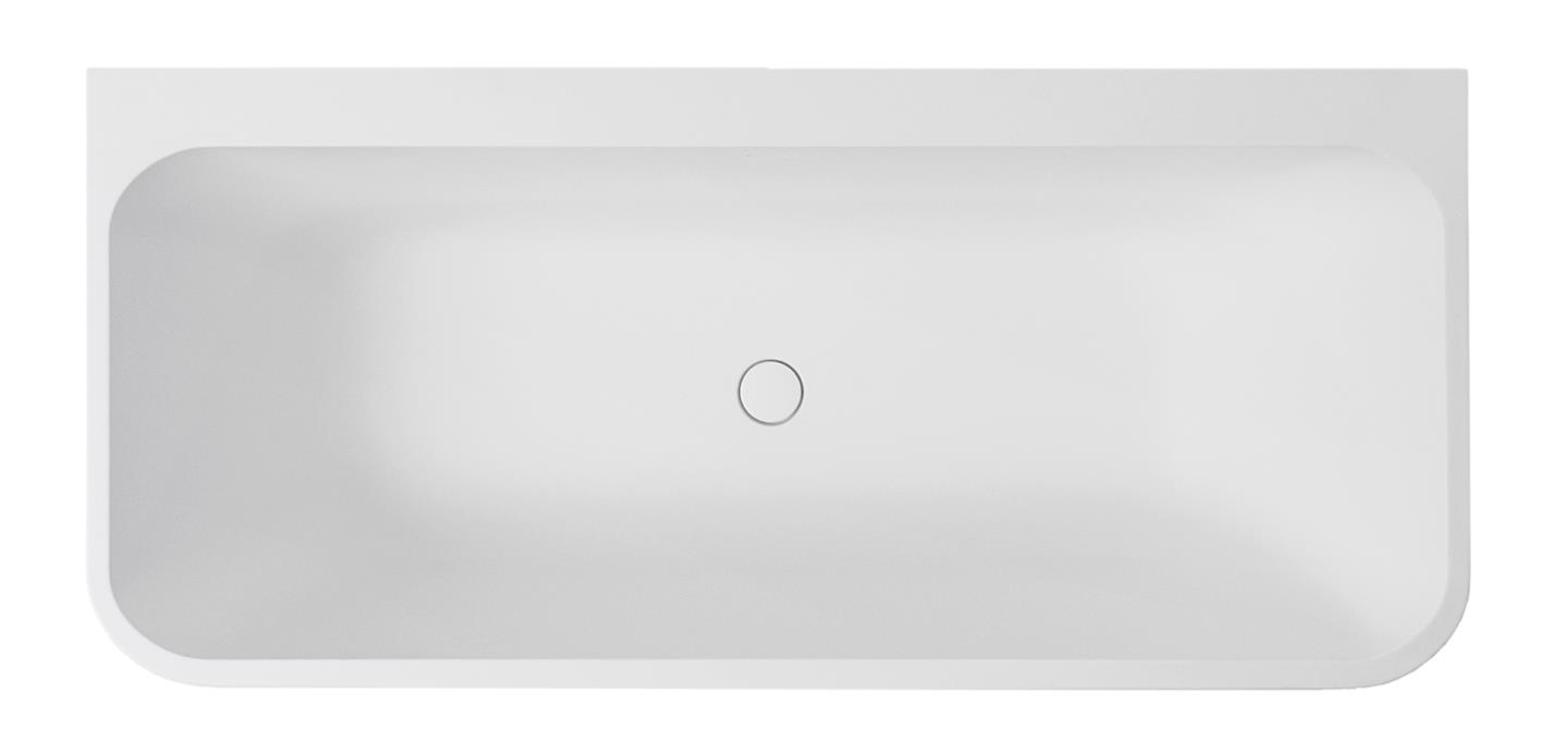 Xenz Guido half vrijstaand bad solid surface 160x70x65cm grafiet/wit