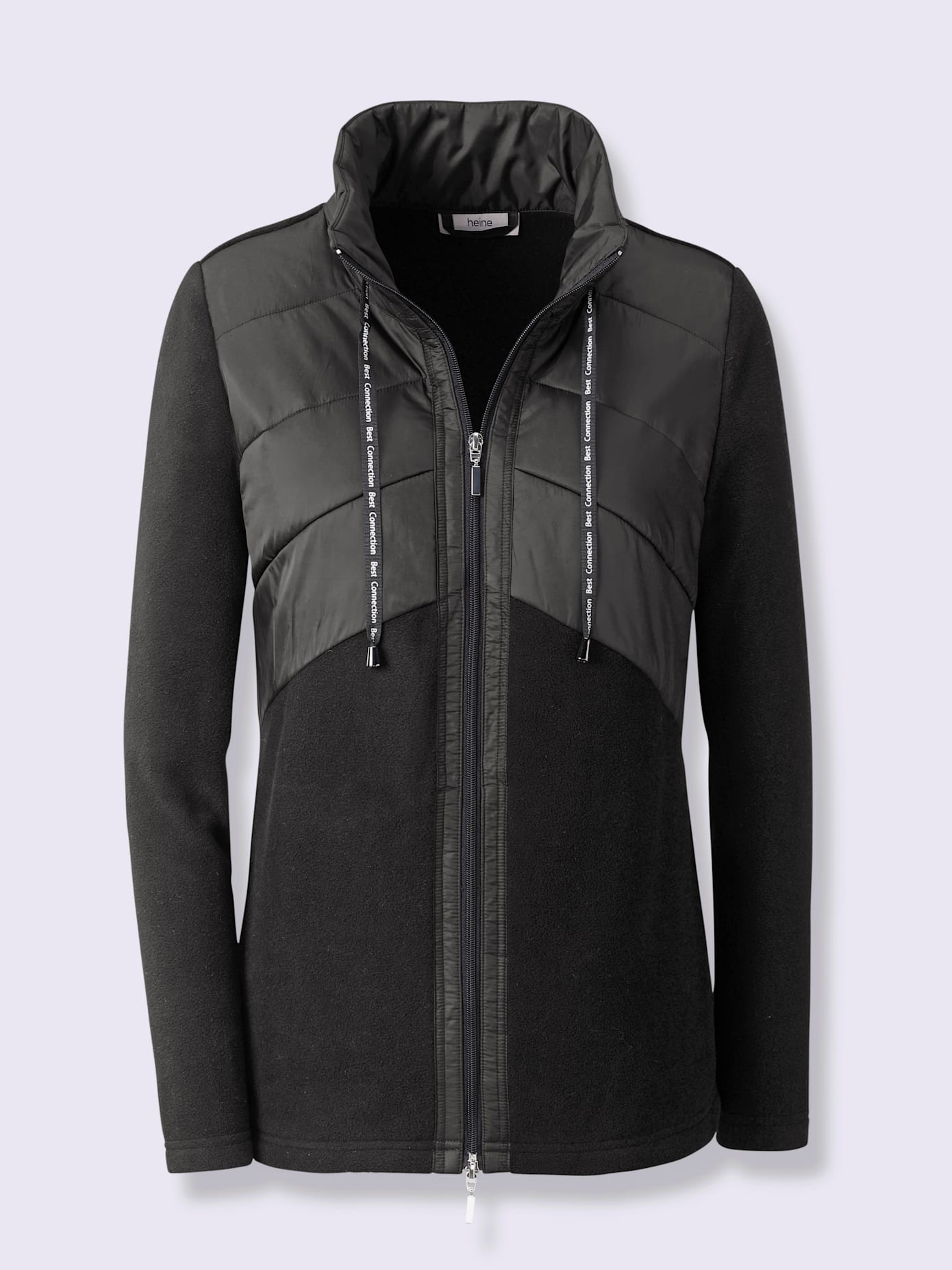 Veste polaire empiècement en nylon tendance