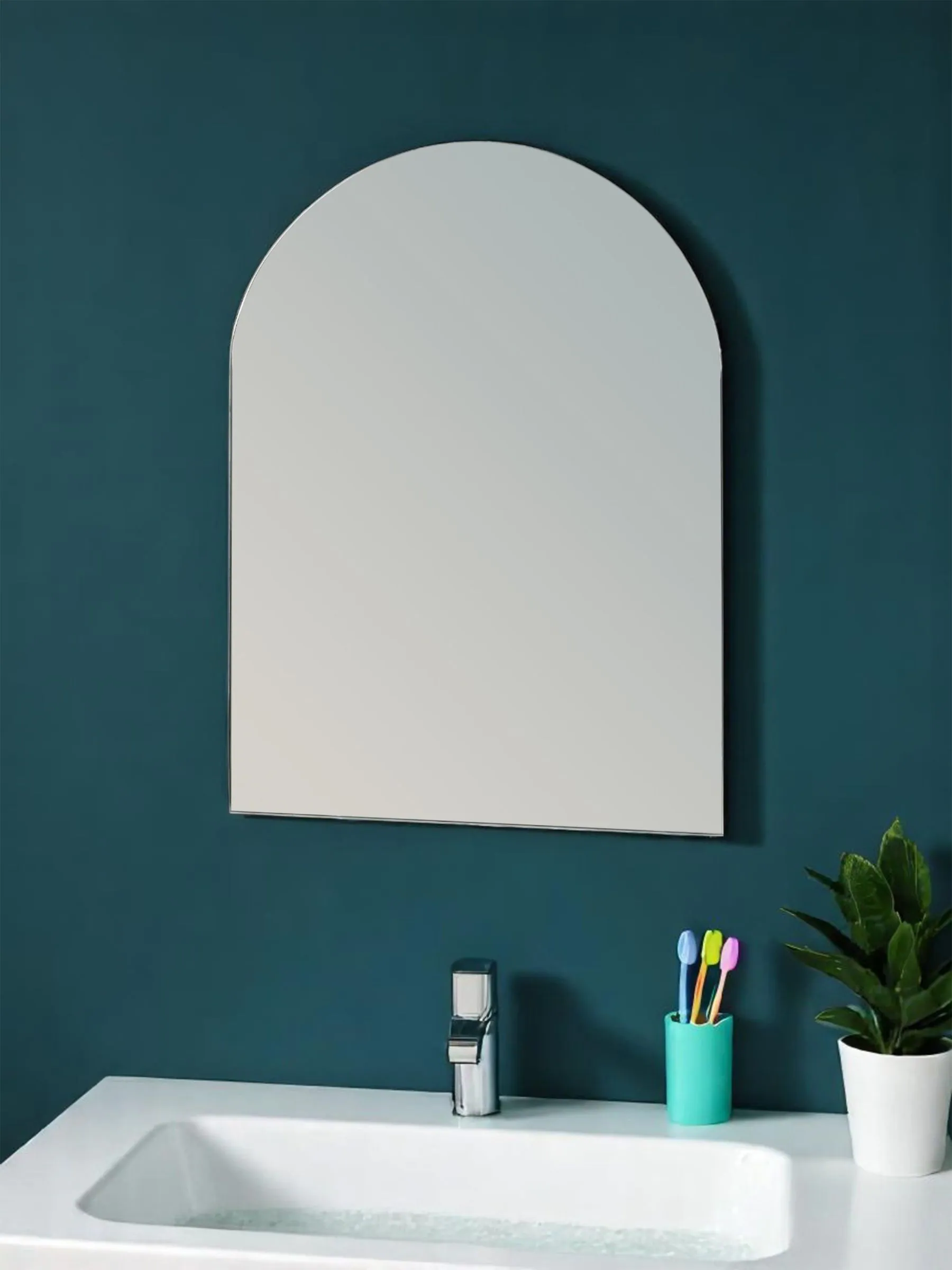 Showerdrape Hampton grote gebogen badkamerspiegel