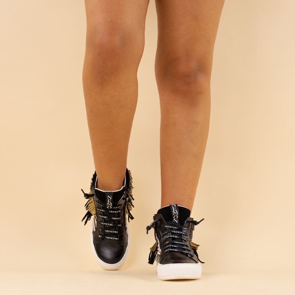 Nemonic 2265 boho sneakers zwart - zebra
