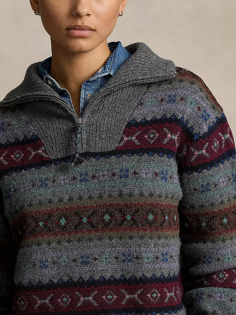 POLO RALPH LAUREN Troyer Pullover grau