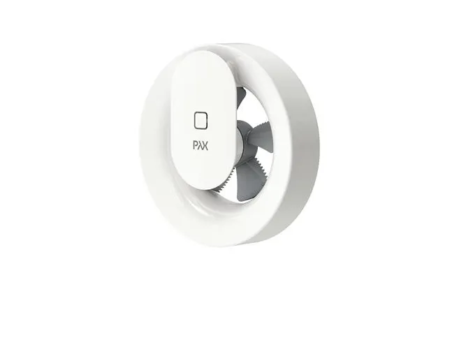 FRESH Ventilator Pax Calima, kontinuerlig drift med aktiv fugt- og lyssensor, ekstra indstillinger med App. Luftmgd.110 m³/h, Ø100-140 mm.
