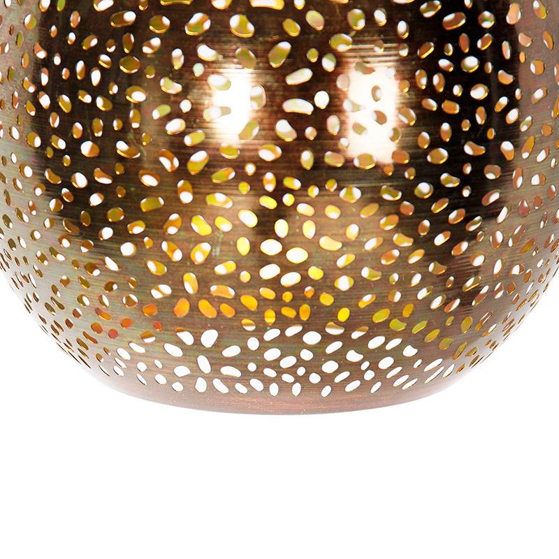 Oosterse hanglamp zwart met koper - Maru 5