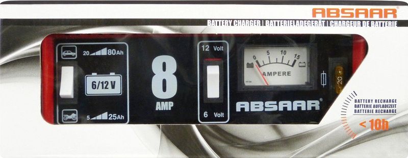 Absaar - Batterijlader 8A - 6/12V - Professionele AccuLader
