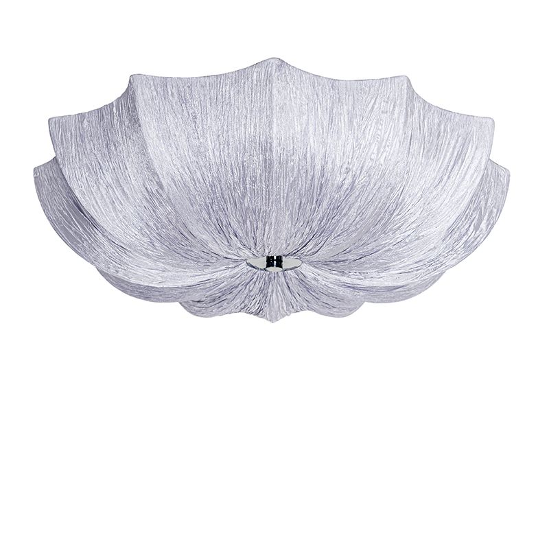 Japandi plafondlamp grijs zijden 52cm 3-lichts - Plu