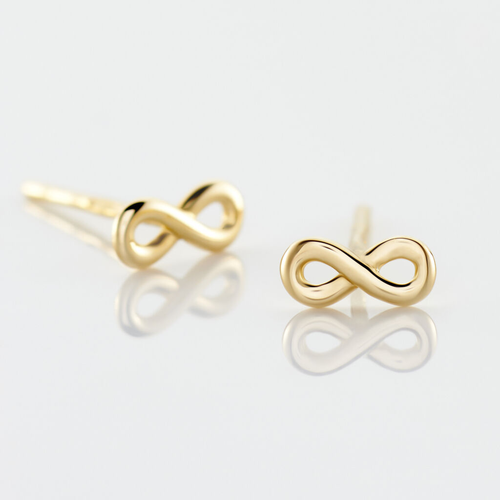 Boucles D'oreilles Puces Annie-francoise Infini Or Jaune