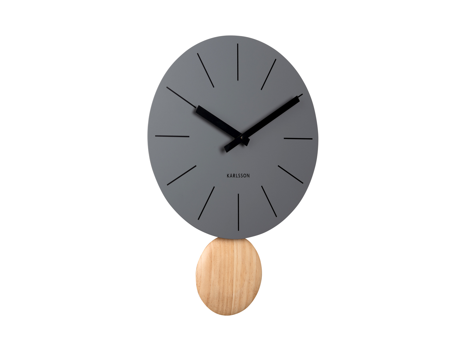 Wall clock Arlo pendulum matt dark grey