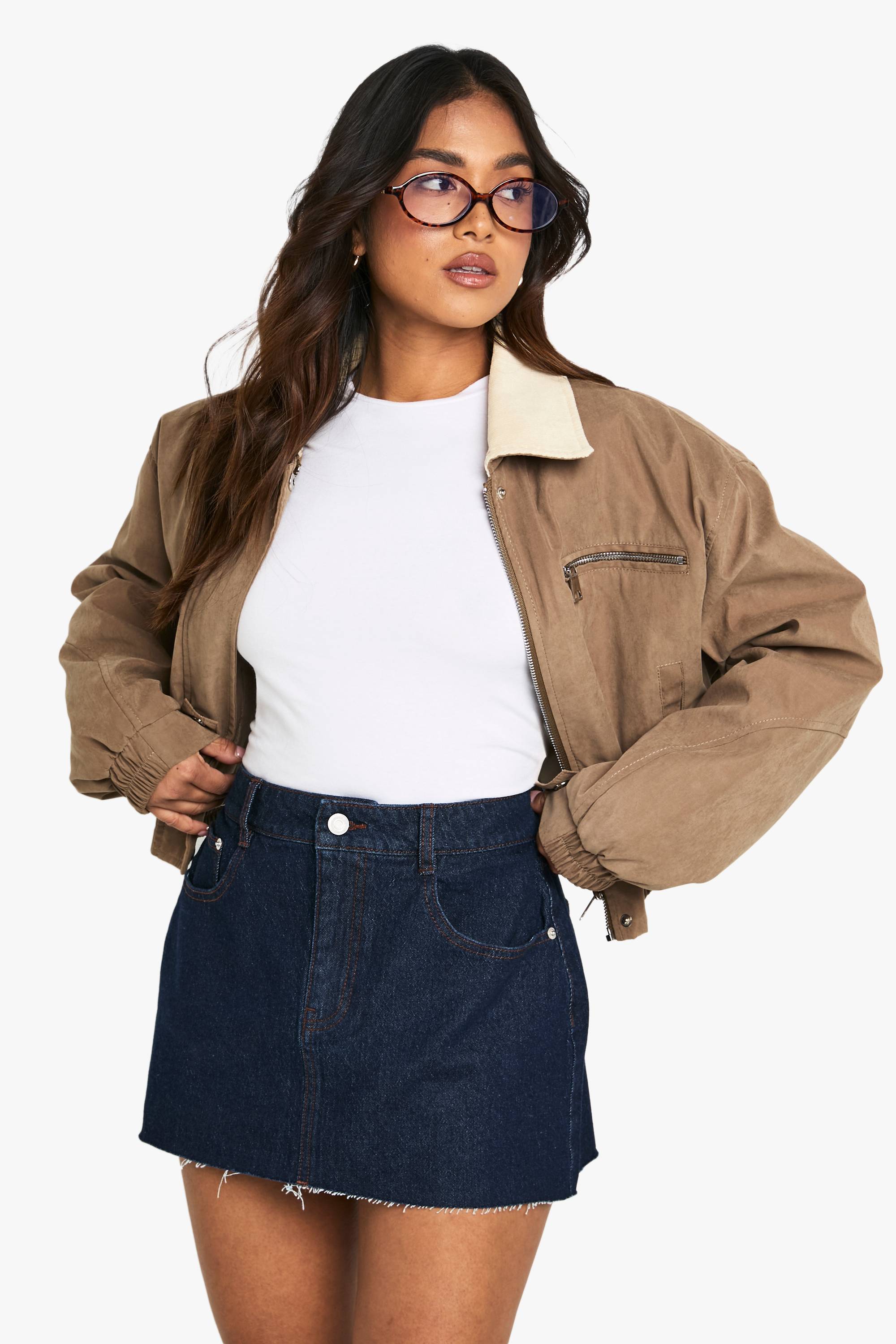 boohoo Mini jupe en denim Petite