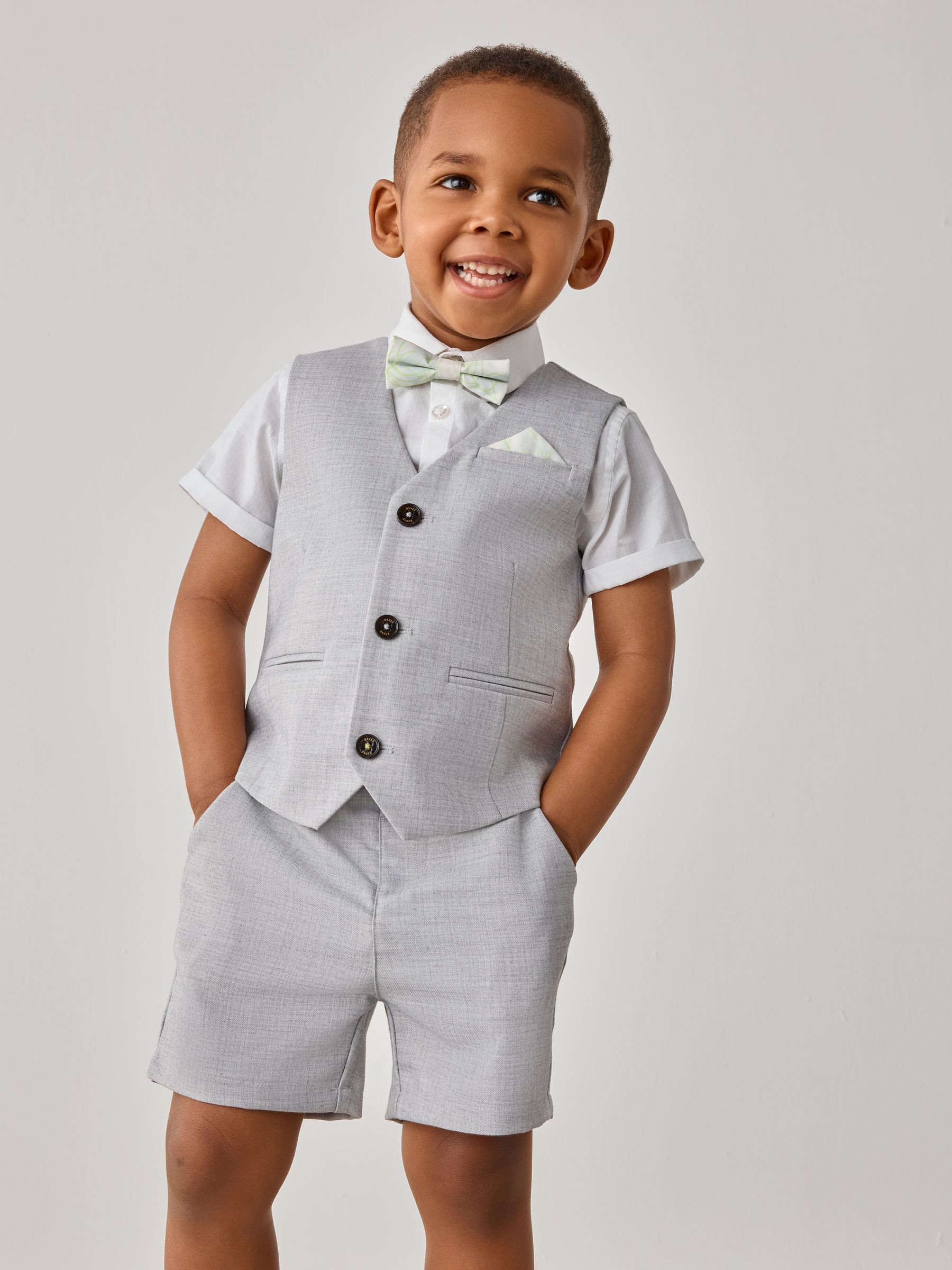 Baker by Ted Baker Grey Shirt Waistcoat and Shorts Set