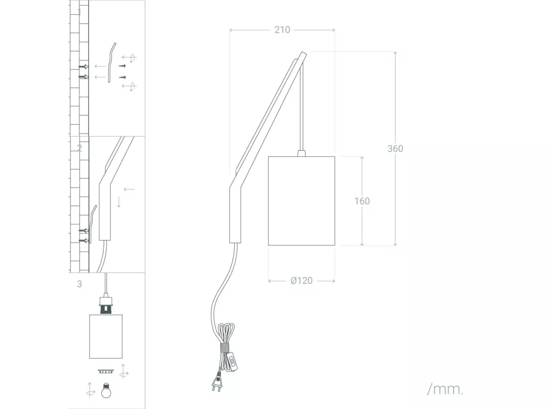 Lampe Murale Bois et Métal Kanzu Naturel