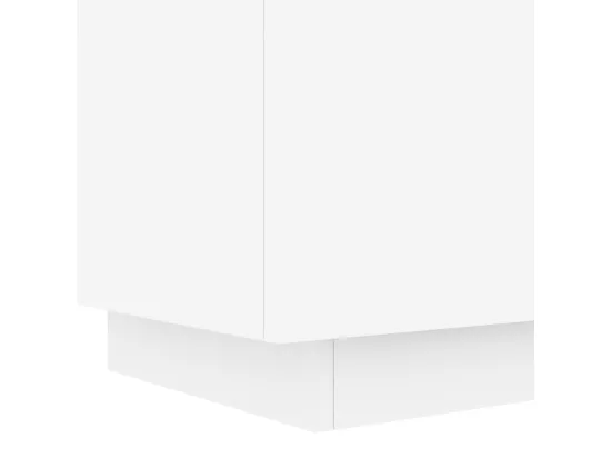 Armoire de chevet avec lumières LED blanc bois d'ingénierie