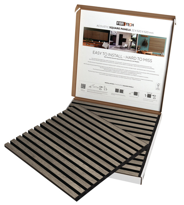 Akustikpanel Square grey oak 22 × 520 × 520 mm 2-pk.