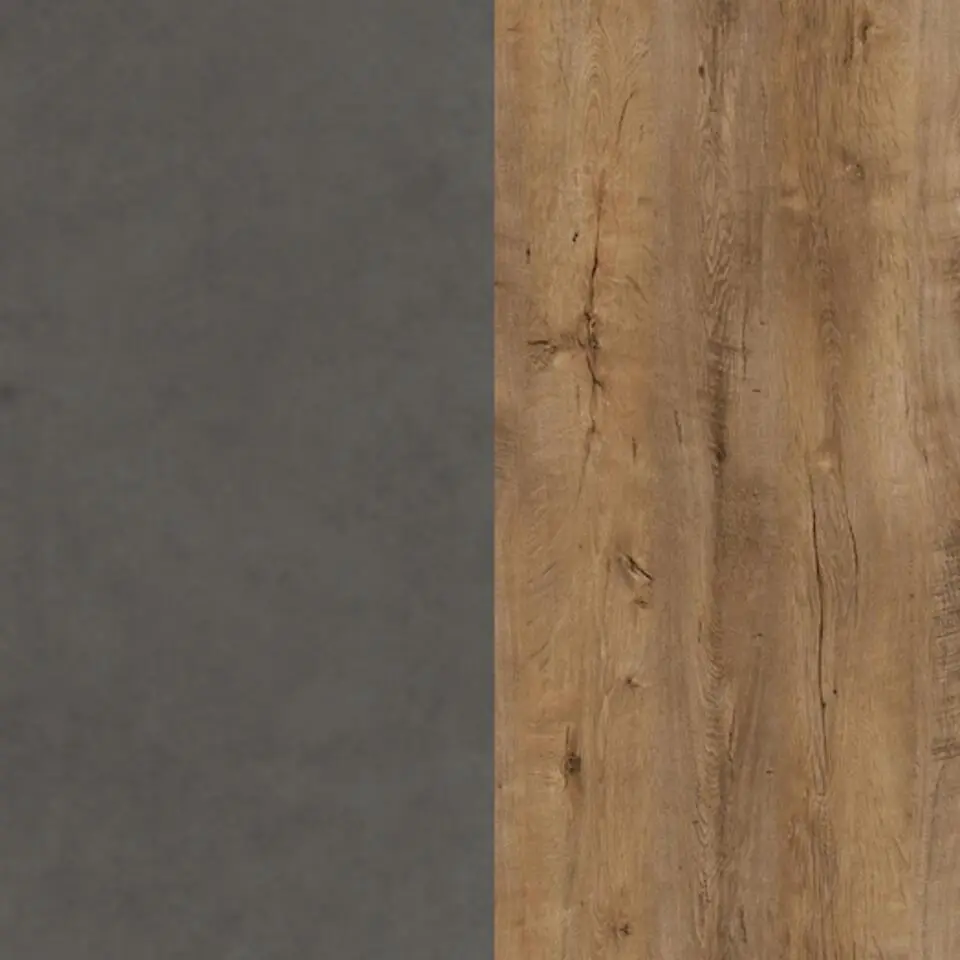 Meubella - Kledingkast Monaco - Eiken - Grijs - 90 cm