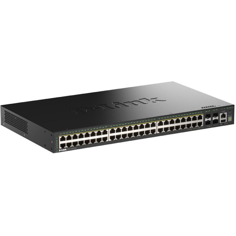 D-Link DGS-1530-52P/E commutateur réseau Géré L2 Gigabit Ethernet (10/100/1000) Connexion Ethernet, supportant l'alimentation via ce port (PoE) Noir