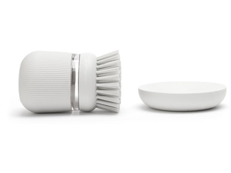 Brabantia Spülbürste mit Seifenspender Hellgrau Spülbürste mit integriertem Seifenspender Sink Side