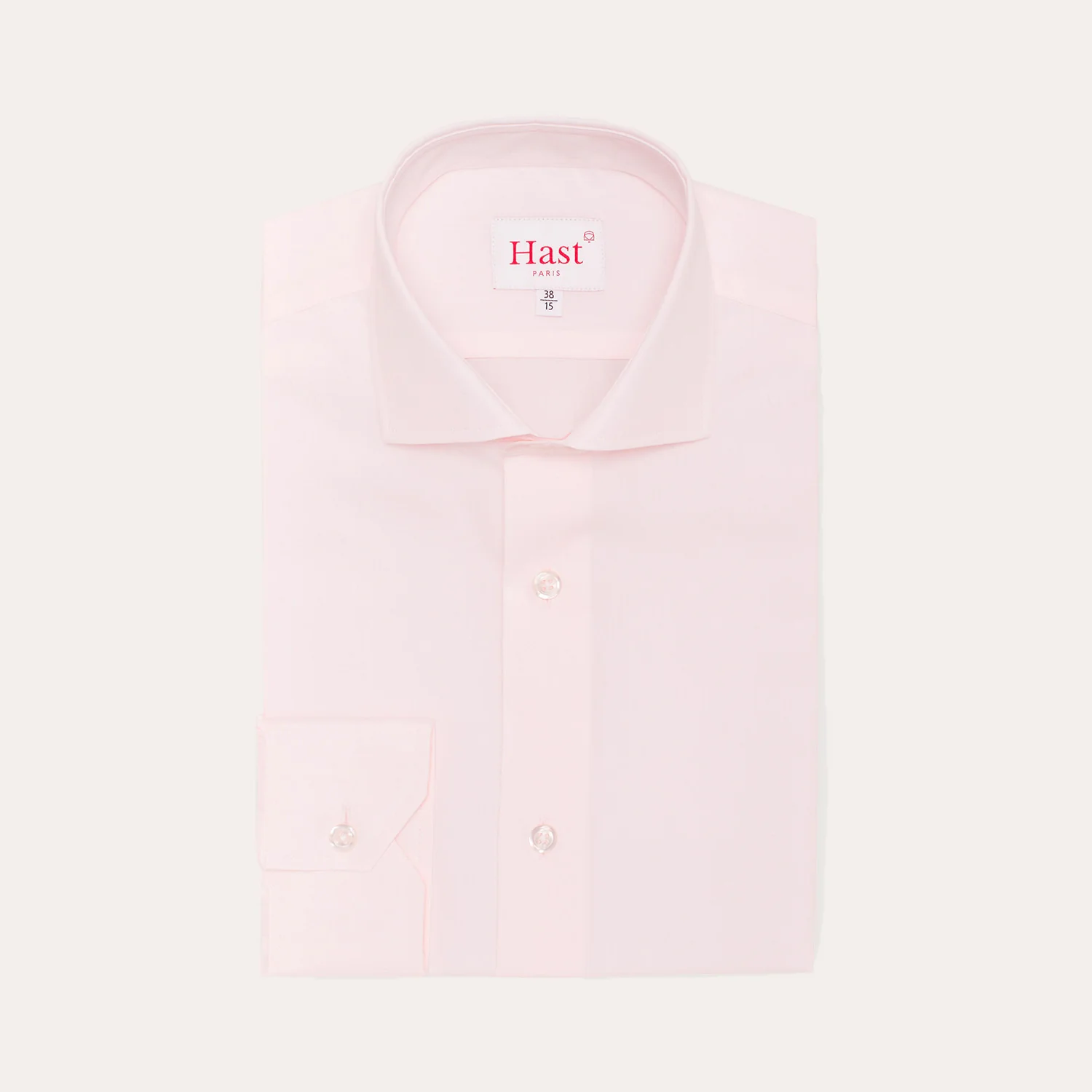 Pale pink double-twisted poplin shirt