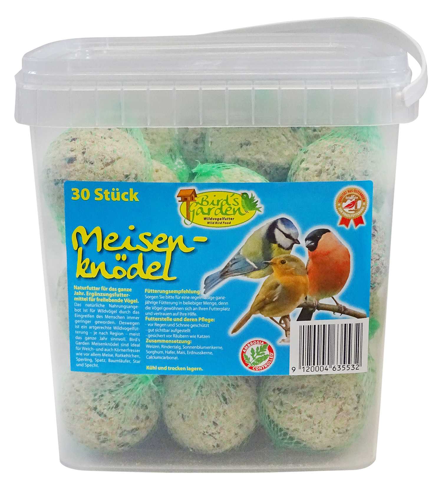 Vogelfutter Meisenknödel 30 Stück im Eimer