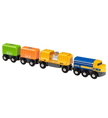 BRIO WoRød Godstog m. 3 Vogne - Multifarvet 33982