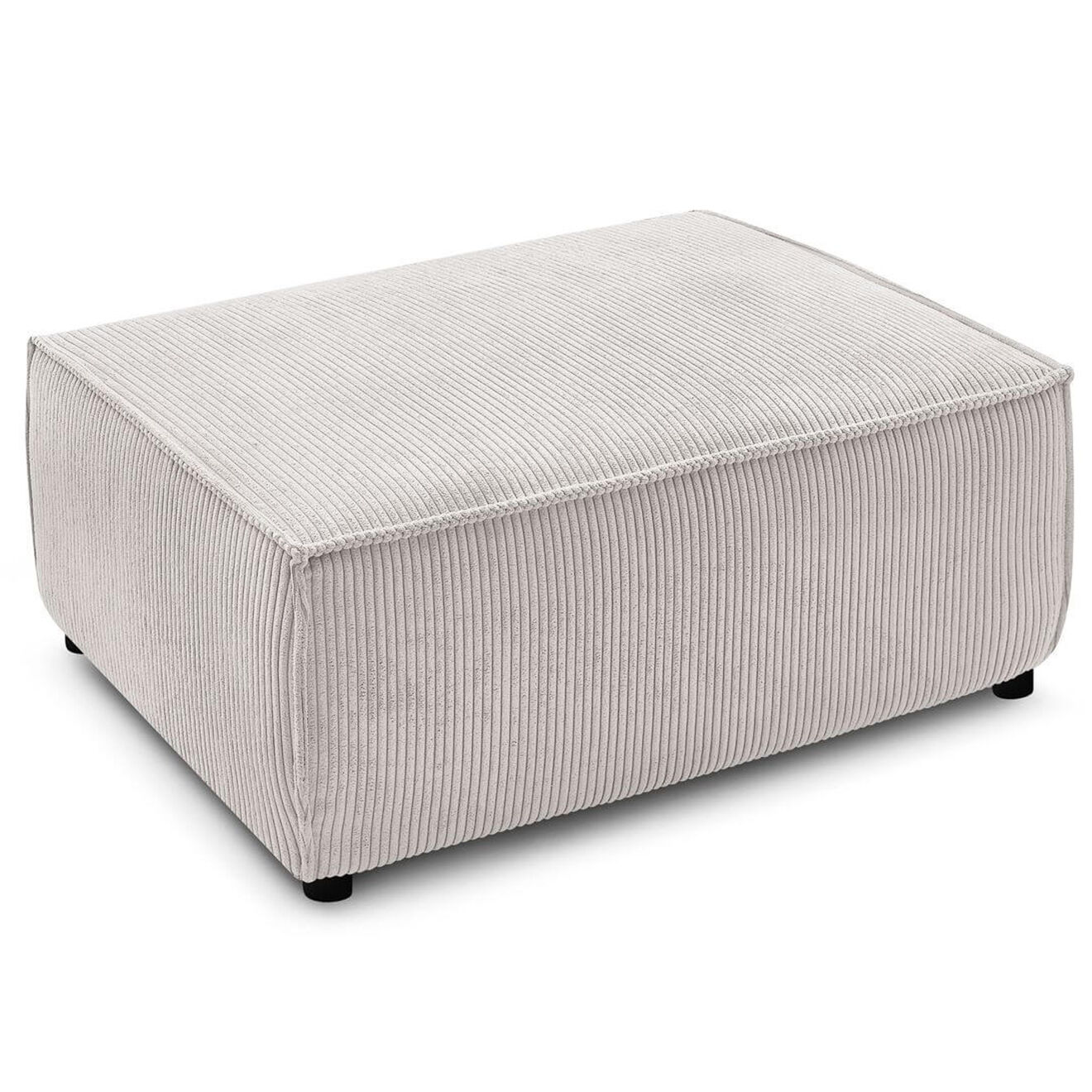 Bobochic Pouf en Velours côtelé Nihad beige - 100x70x44 cm