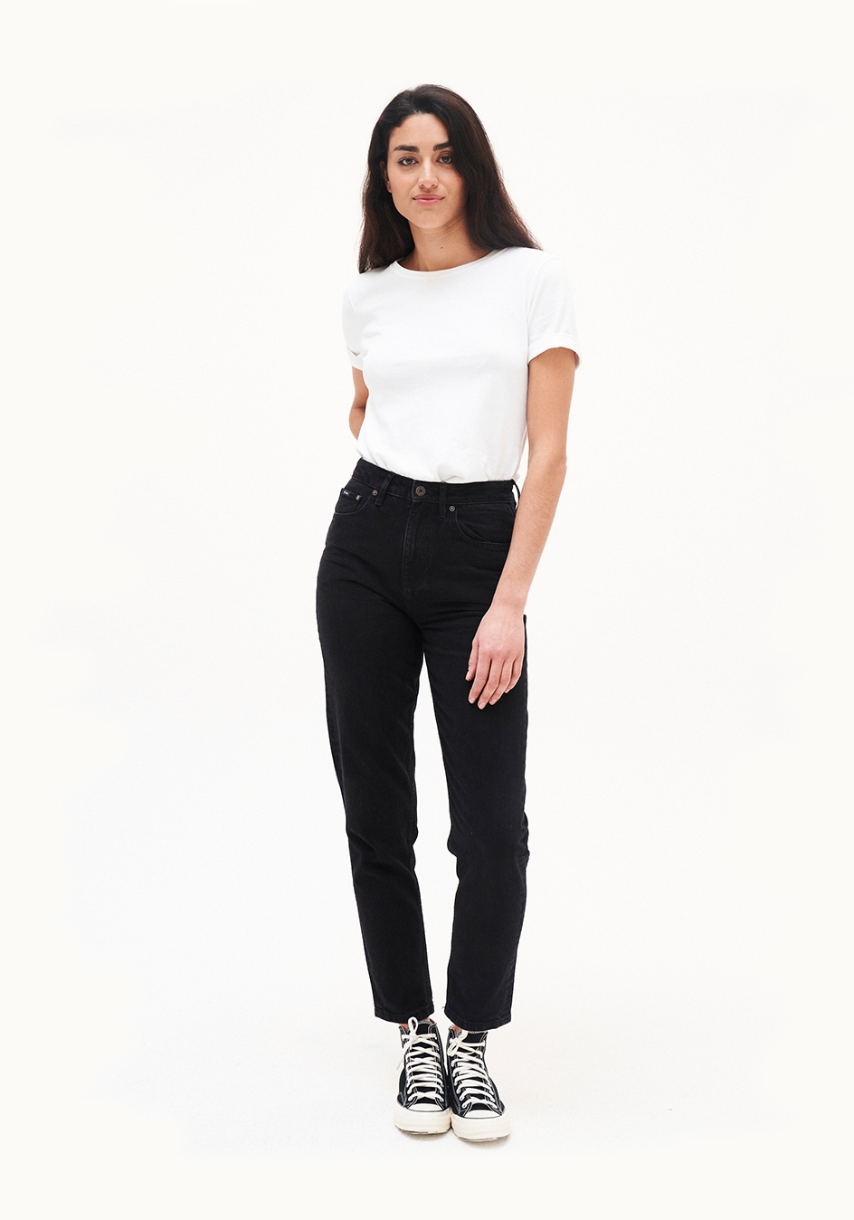 Kuyichi Damen-Jeans Nora Mom Fit Vintage Black