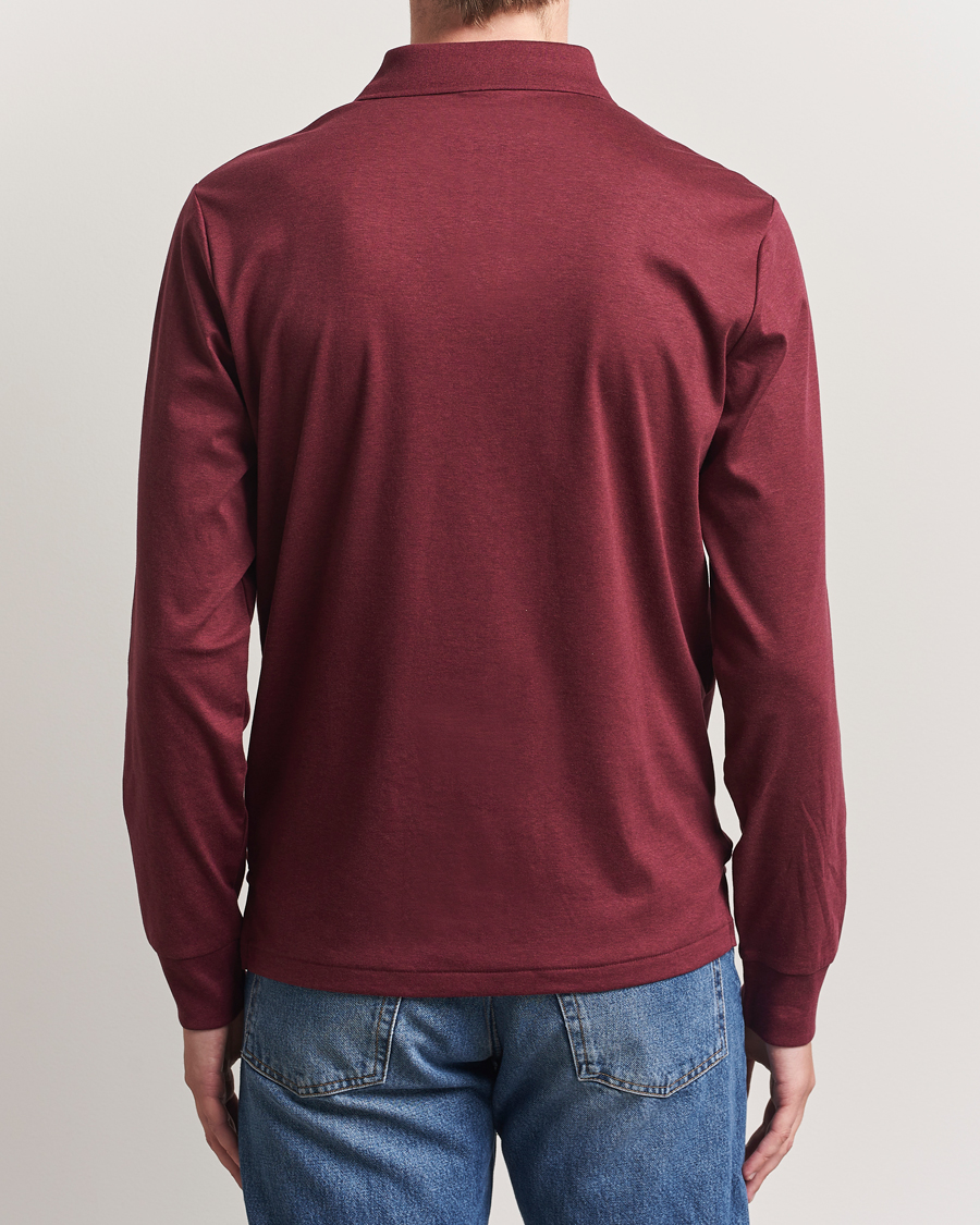 Polo Ralph Lauren Pima Cotton Custom Slim Fit LS Polo Spring Wine Heather