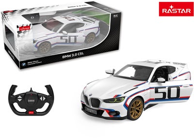 Rastar BMW 3.0 CSL Radiostyrt Bil 1:14, Hvit