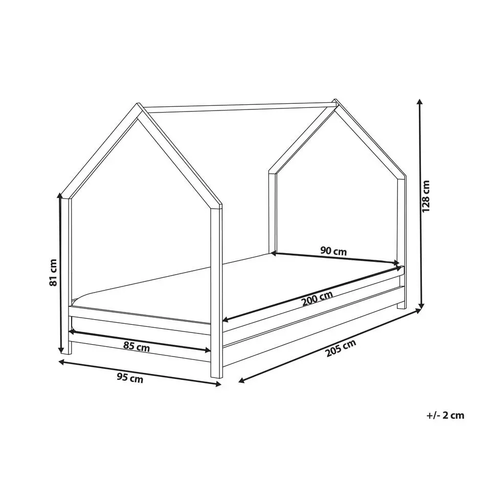 APPY - Kinderbed - Grijs - 90 x 200 cm - Dennenhout