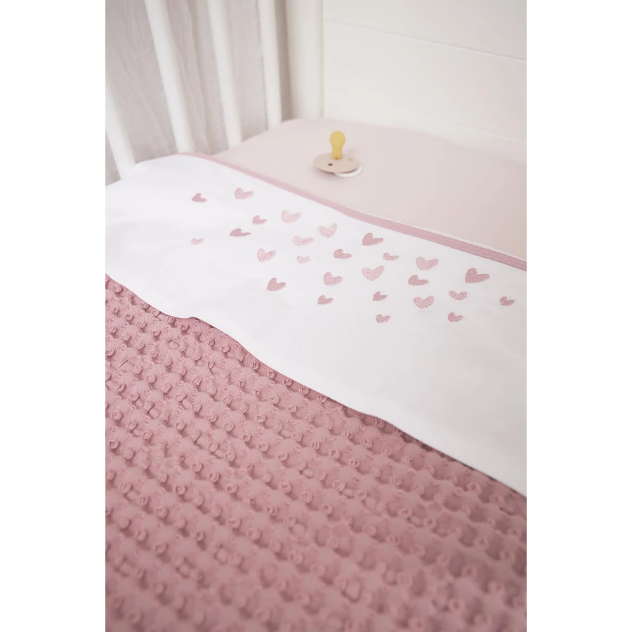 MEYCO Babydecke Waffel Teddy - Old Pink