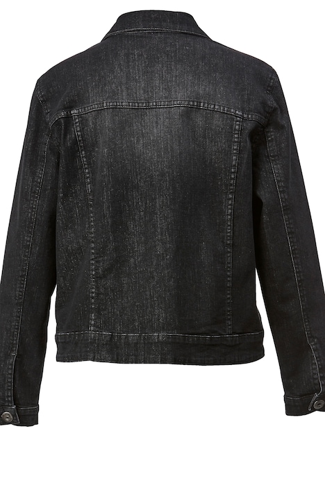 Jeansjacke, Hemdkragen, Knopfleiste, langer Arm