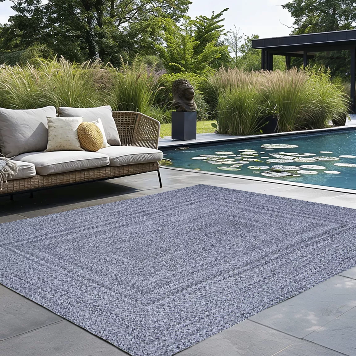 Tapis d'extérieur rectangulaire (160 x 230 cm) Pablo Poivre et sel