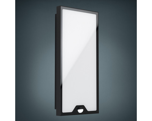 LED-sensor buitenwandlamp, gegalvaniseerd staal/kunststof, 16W, 2350 lm, 3000 K warm wit, HxL 400x200 mm, Casazza wit/zwart