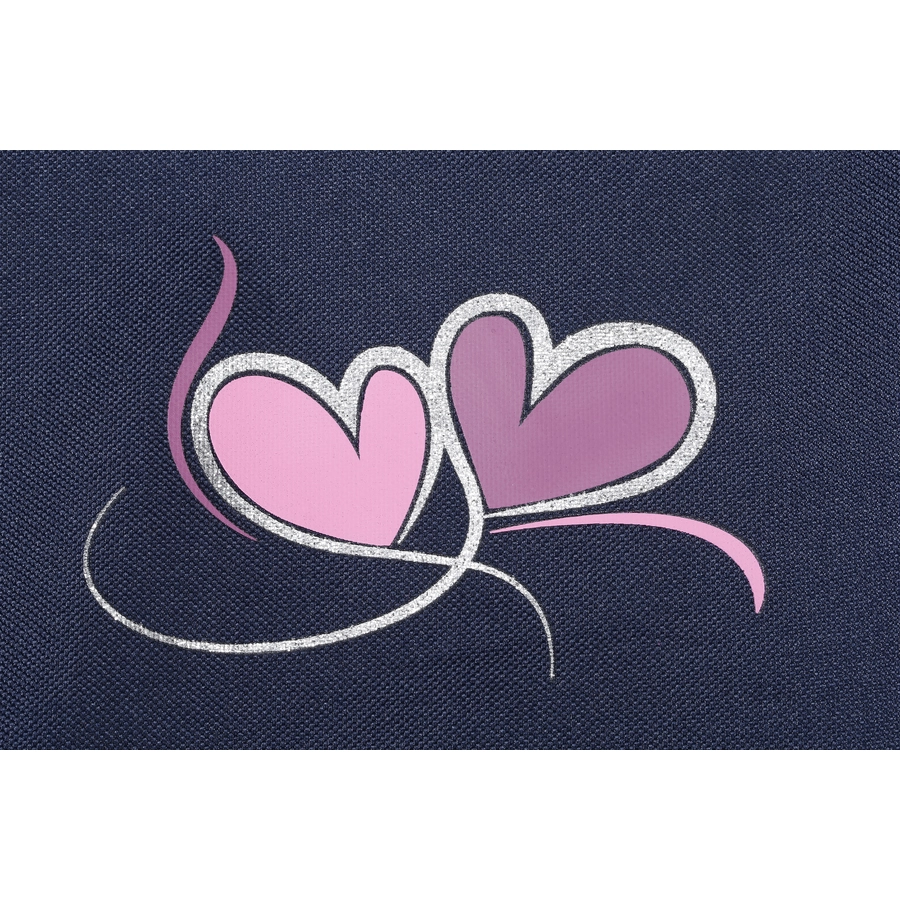 knorr toys® Zwillingspuppenwagen Milo - flying hearts blue pink blau