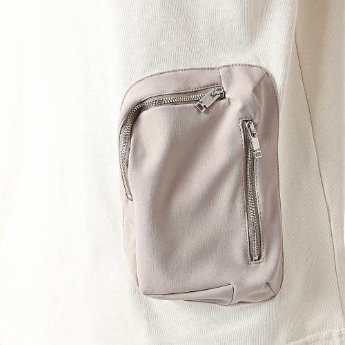 Ensemble Tee Shirt Poche Et Pantalon Jogging LL600 Beige