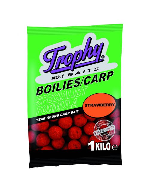 Albatros Trophy Baits Boilies Strawberry - Baits - Ø15 mm 1000 g Karper